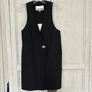 Ganni Black Mini Dress